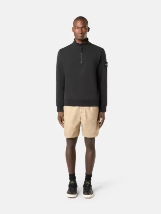 Sweatshirt met halve rits en opgestikte zakken