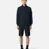 Sweatshirt met halve rits en opgestikte zakken