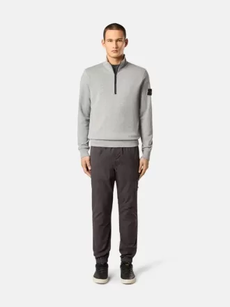Sweatshirt met halve rits en opgestikte zakken