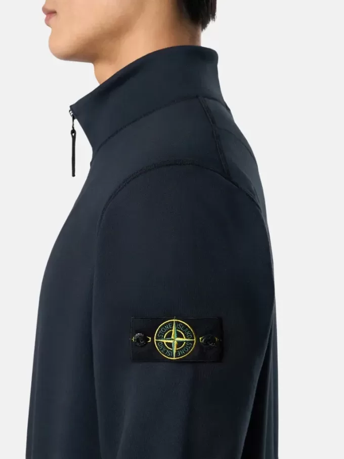 Sweatshirt met halve rits en opgestikte zakken