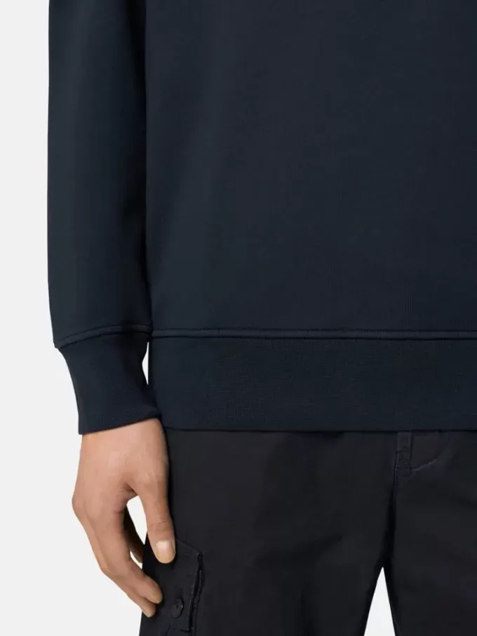 Sweatshirt met halve rits en opgestikte zakken
