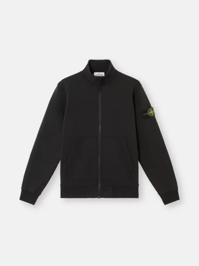 Sweatshirt met opgestikte zakken en ritssluiting