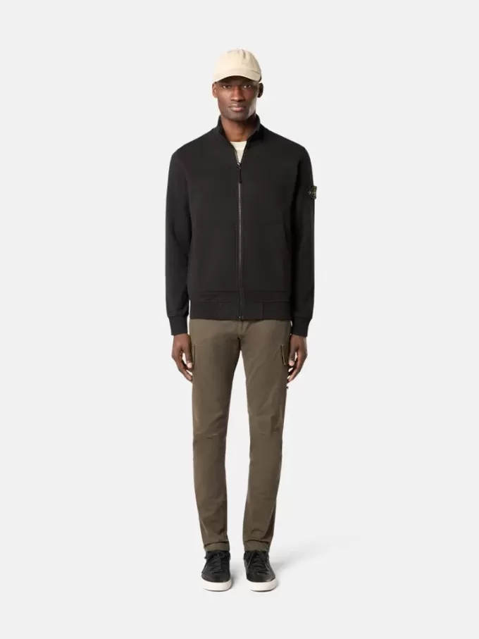 Sweatshirt met opgestikte zakken en ritssluiting