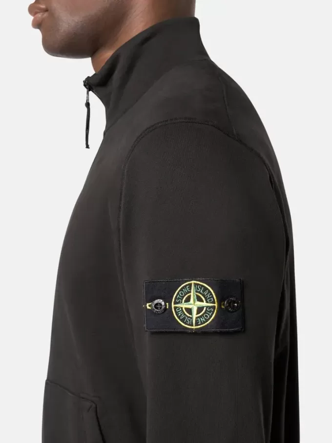 Sweatshirt met opgestikte zakken en ritssluiting