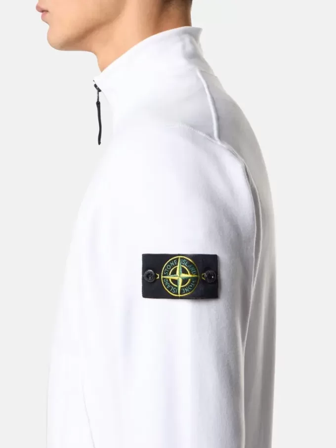 Sweatshirt met opgestikte zakken en ritssluiting