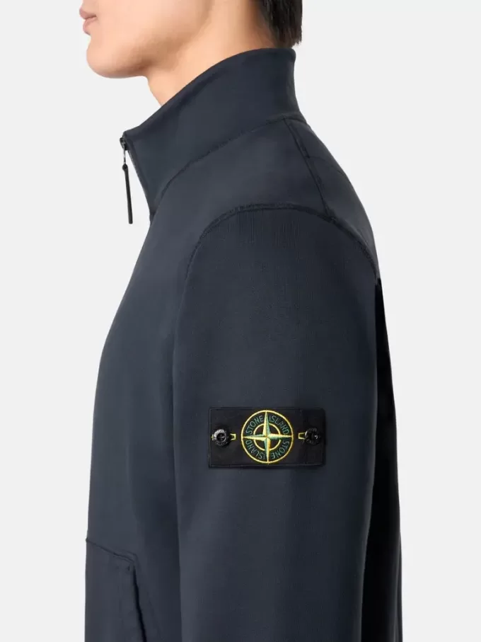 Sweatshirt met opgestikte zakken en ritssluiting