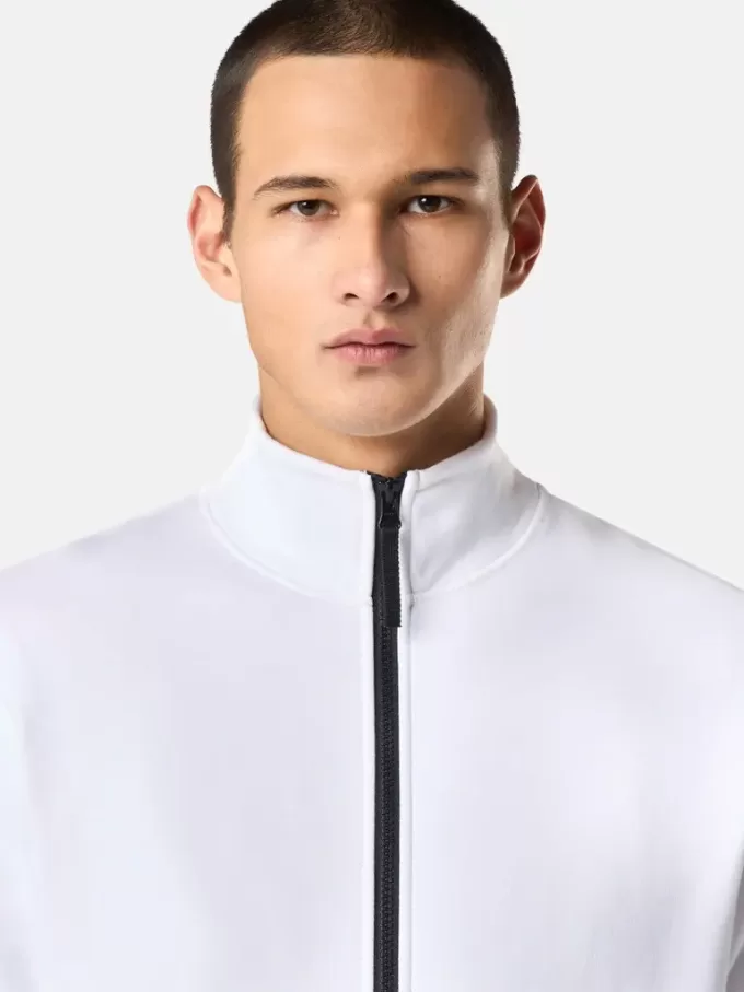 Sweatshirt met opgestikte zakken en ritssluiting