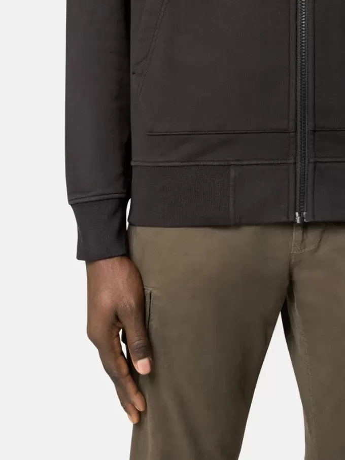 Sweatshirt met opgestikte zakken en ritssluiting
