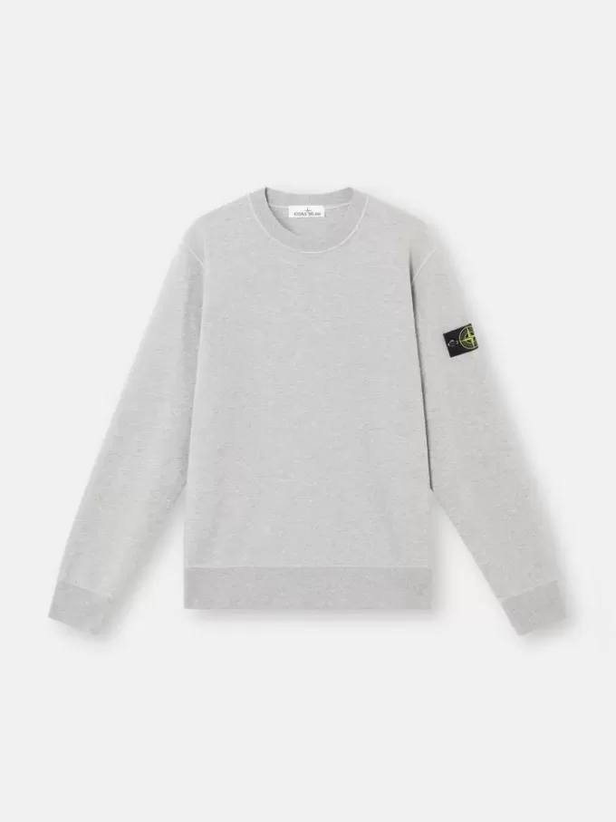 Sweatshirt met ronde hals en geribde details