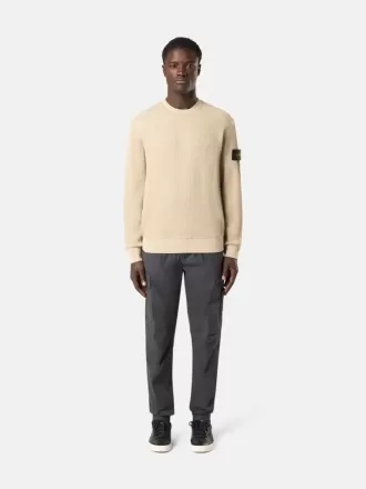 Sweatshirt met ronde hals en geribde details