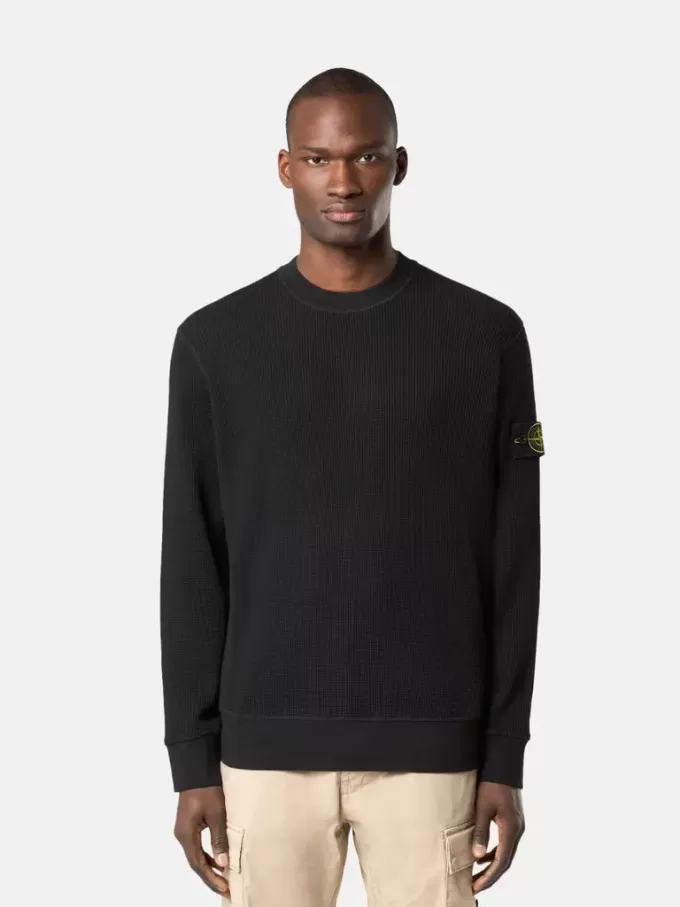 Sweatshirt met ronde hals en geribde details