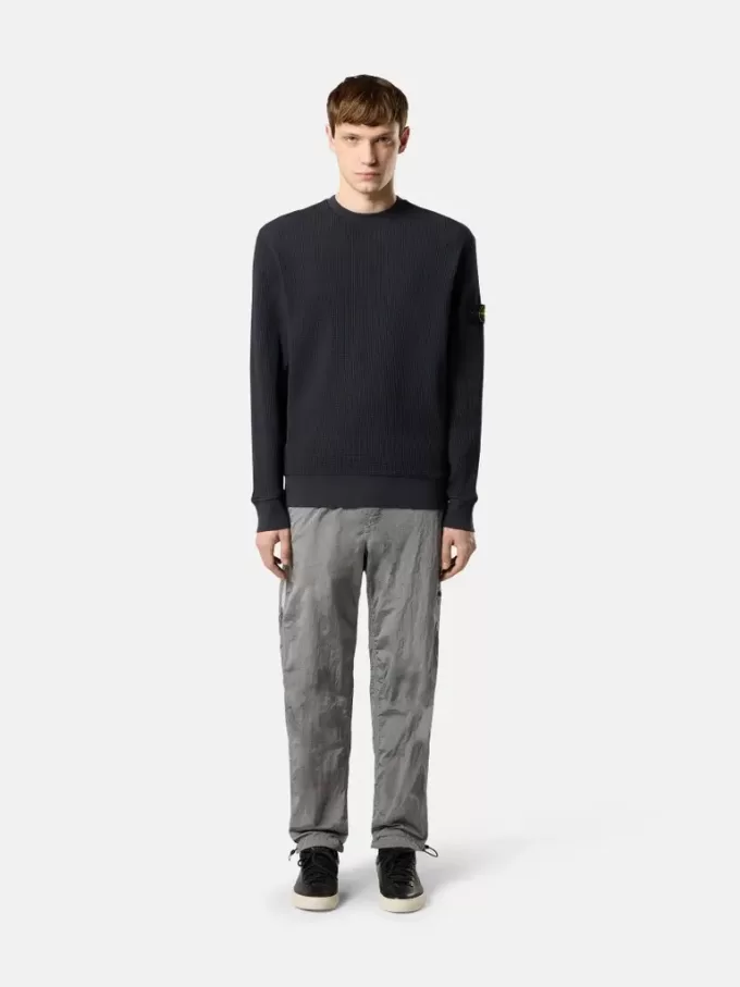 Sweatshirt met ronde hals en geribde details