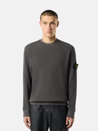 Sweatshirt met ronde hals en geribde details