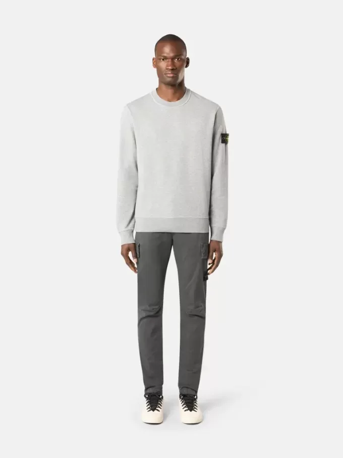 Sweatshirt met ronde hals en geribde details