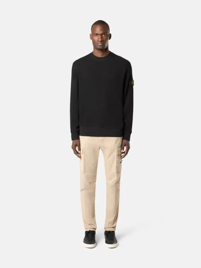 Sweatshirt met ronde hals en geribde details
