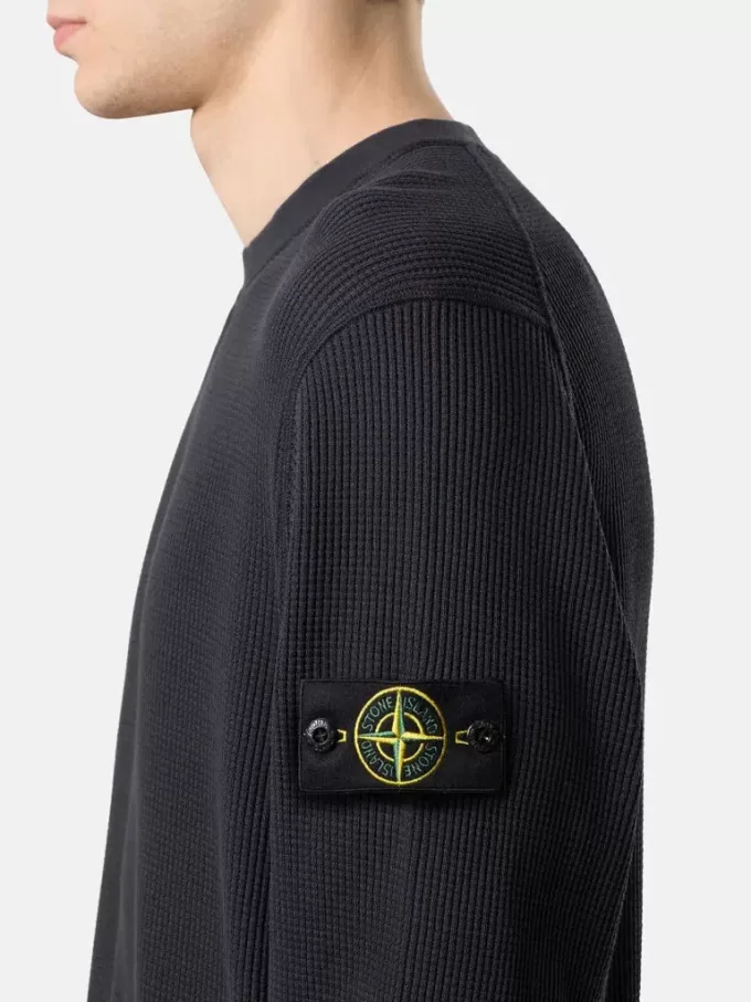 Sweatshirt met ronde hals en geribde details