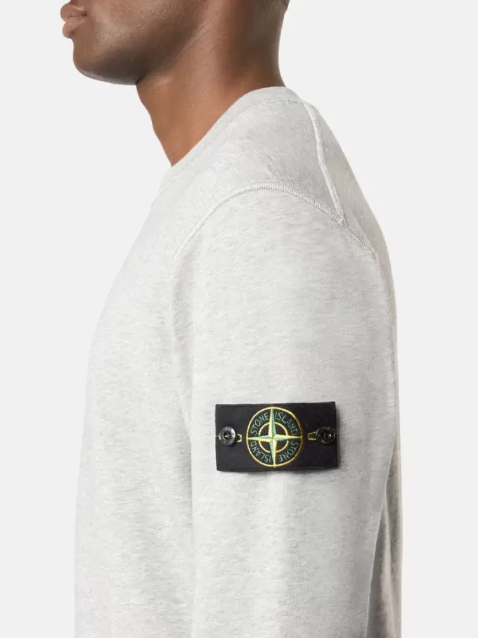 Sweatshirt met ronde hals en geribde details
