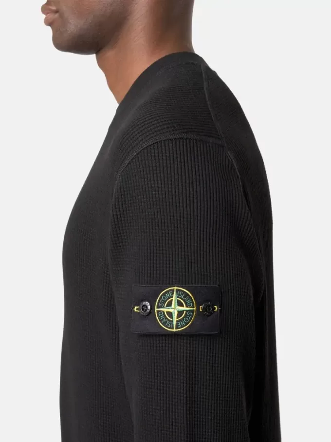 Sweatshirt met ronde hals en geribde details