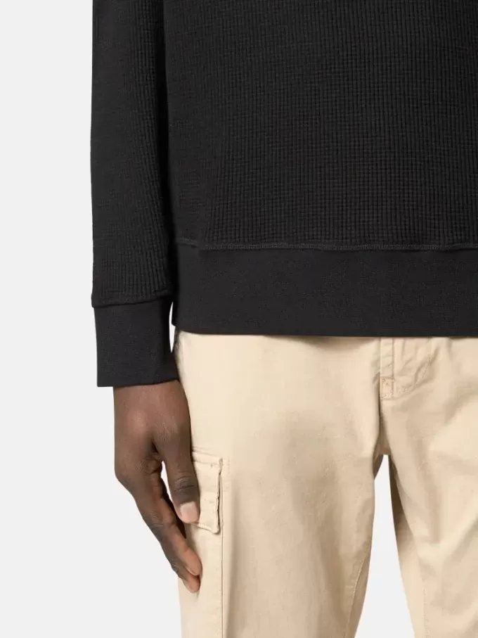 Sweatshirt met ronde hals en geribde details