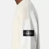 Trui met ronde hals en contrasterende stiksels Trui met ronde hals en contrasterende stiksels