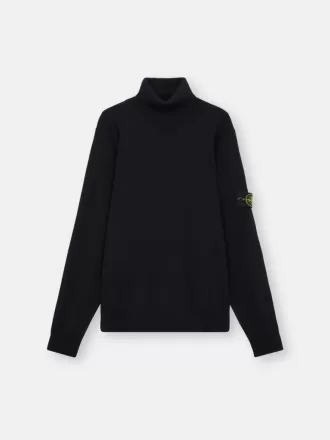 Turtleneck trui met geribde boorden