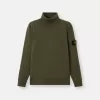 Turtleneck trui met geribde boorden