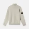Turtleneck trui met geribde boorden