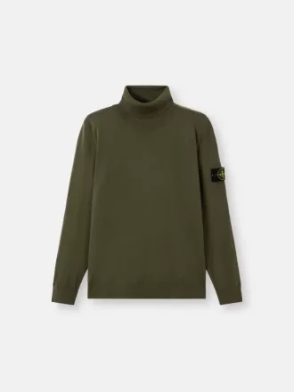 Turtleneck trui met geribde boorden