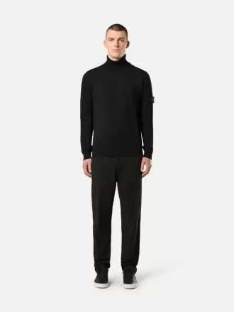 Turtleneck trui met geribde boorden