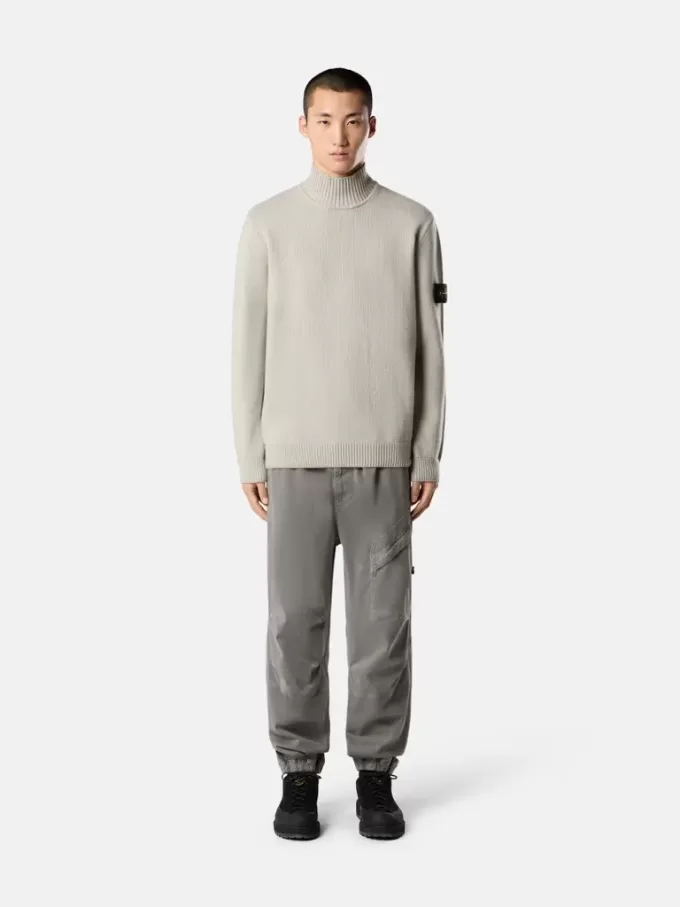 Turtleneck trui met geribde boorden