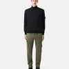 Turtleneck trui met geribde boorden