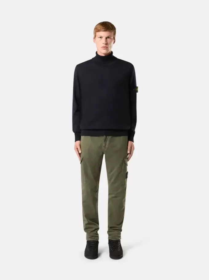 Turtleneck trui met geribde boorden