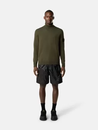 Turtleneck trui met geribde boorden