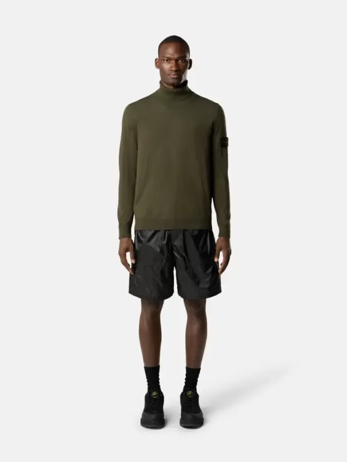 Turtleneck trui met geribde boorden