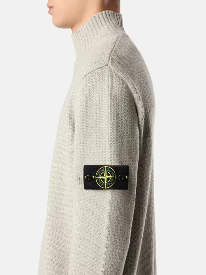 Turtleneck trui met geribde boorden