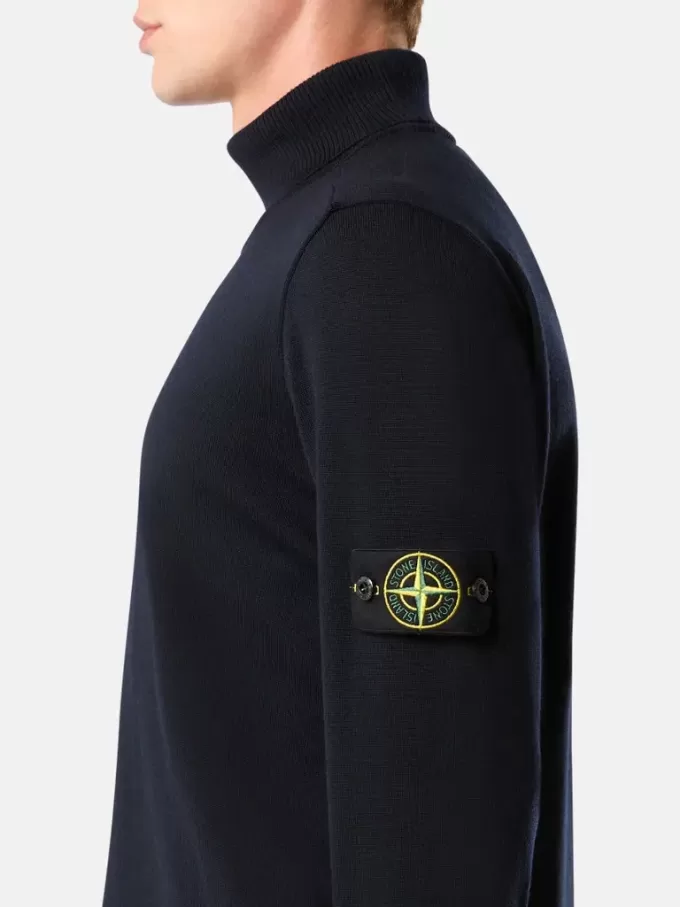 Turtleneck trui met geribde boorden