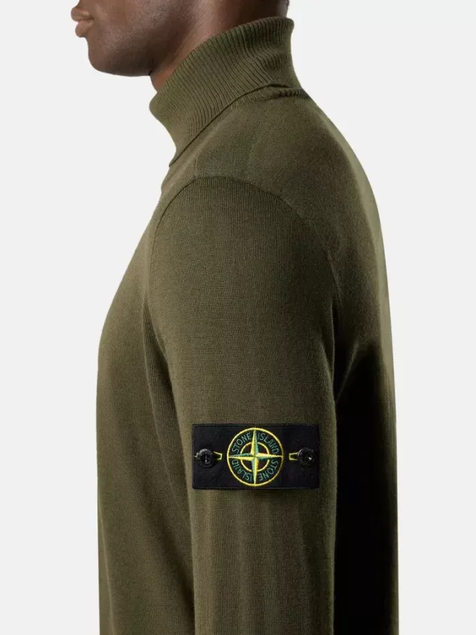 Turtleneck trui met geribde boorden