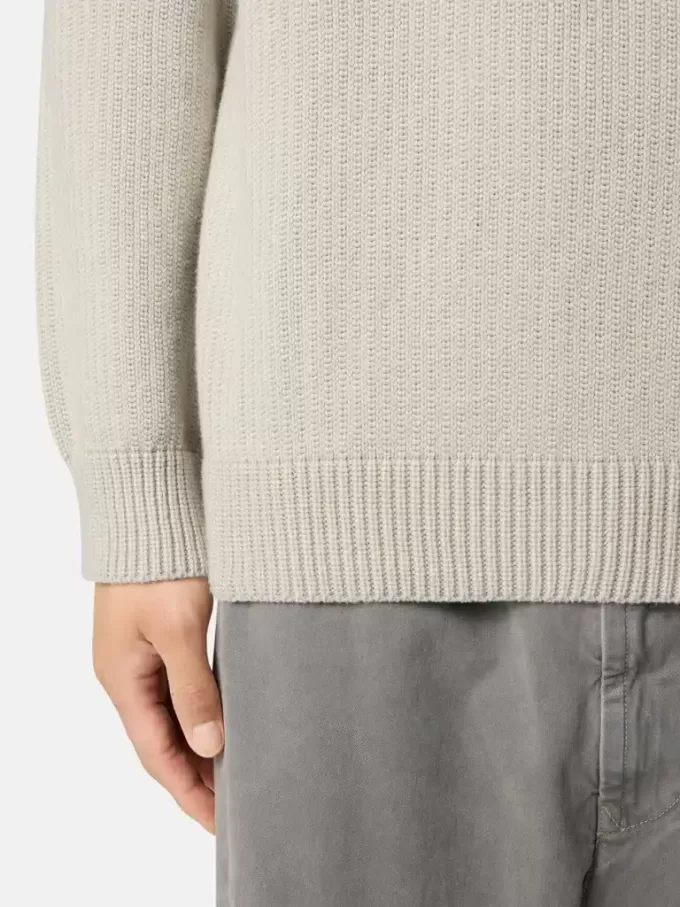 Turtleneck trui met geribde boorden