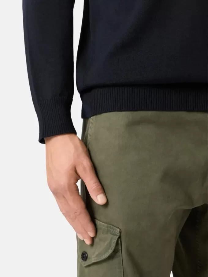 Turtleneck trui met geribde boorden