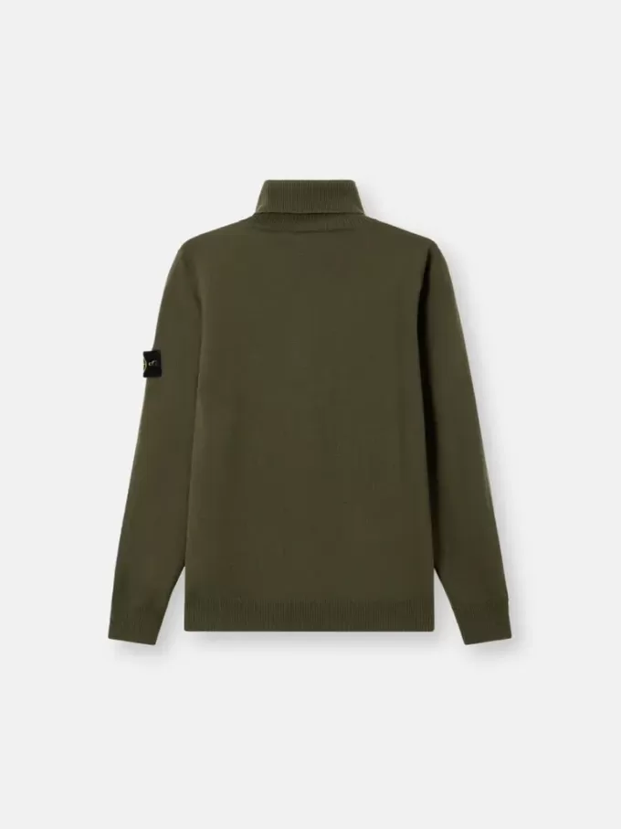 Turtleneck trui met geribde boorden